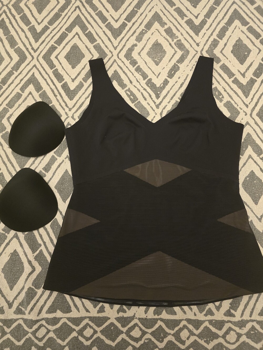 Honeylove Black Women's Seamless Shaping Tank Top w/Removable Inserts, Sz XL